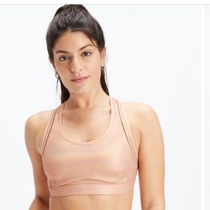LIKE NEW FABLETICS BELLE IRIDESCENT HIGH IMPACT SPORTS BRA SZ MED - PINK